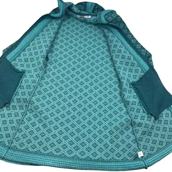 Athleta Spooner Summit Nordic Print Knit Long Line Zipper Cardigan Women's XL - Picture 5 of 9